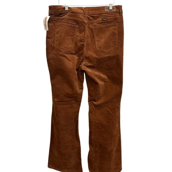 Wrangler Fierce Flare Corduroy Pants Brown High Rise Western Womens Sz 12 NEW - Picture 6 of 7
